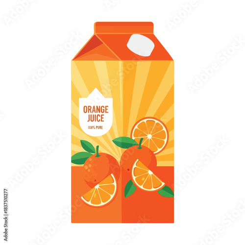 Vibrant Orange Juice Carton Design