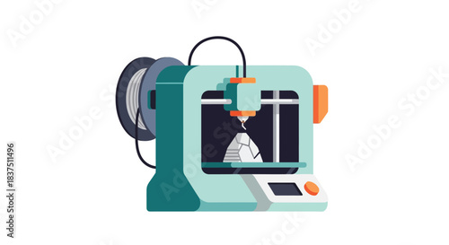 Modern 3D printer creating a prototype with advanced technology.