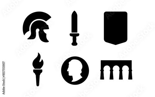 Ancient Rome Icons: A Collection of Roman Empire Symbols and Graphics
