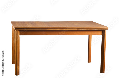 Draw-leaf  teak dining table, silo, no bg, png, cut-out