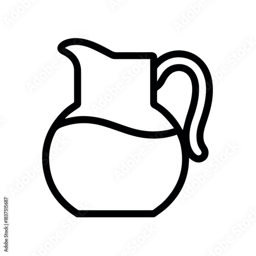 Vector drawing of a pitcher for water juice milk or other beverages kitchenware outline icon illustration design