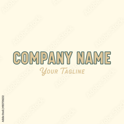 Classic Retro Text Logo Template for Business Identity.