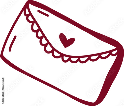Envelope with Heart Seal Doodle
