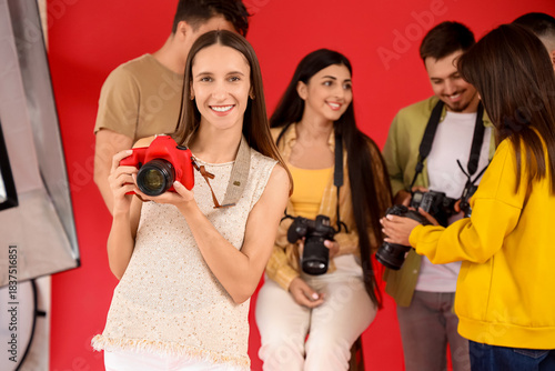 Young female photographer w...