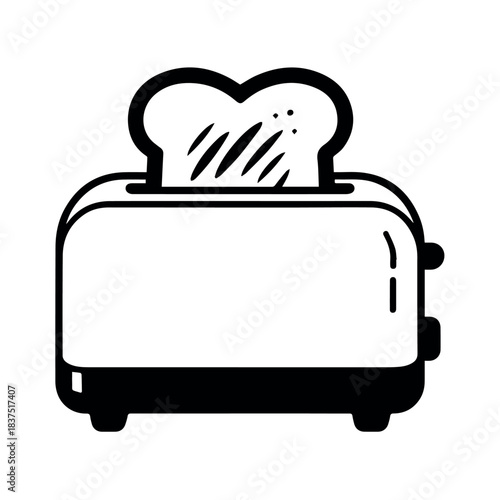 Toaster appliance vector illustration for kitchen breakfast design and food preparation equipment icon 100
