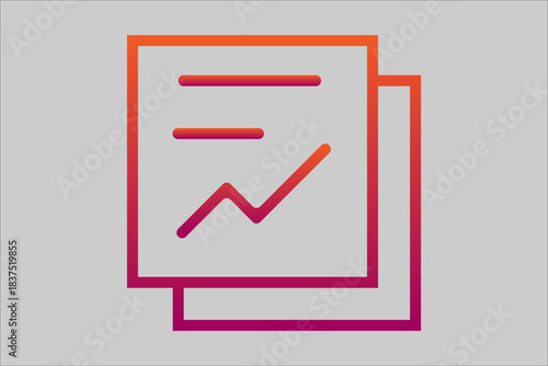It features an icon representing a document or report, with two layered, square-shaped outlines.