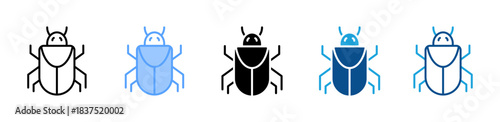 Bug icon set multiple style collection