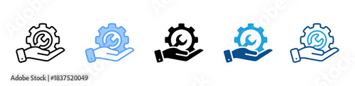Maintenance icon set multiple style collection