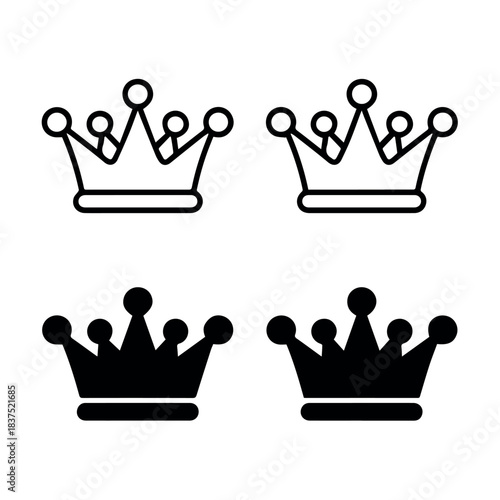 Download royalty crown vector icon set king queen prince princess tiara symbol luxury royal design element 100