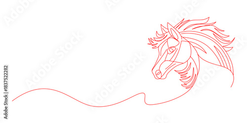 Chinese New Year horse line art style vector eps 10