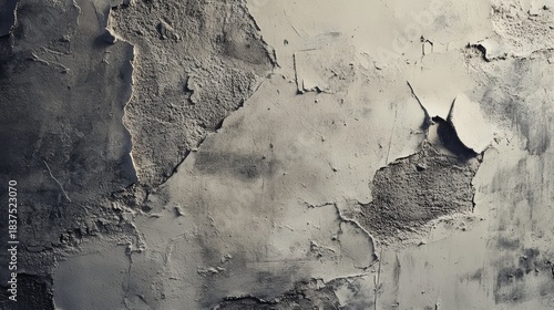 A wall with a lot of cracks and holes