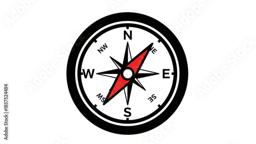 Classic compass design with cardinal directions, symbolizing navigation and exploration