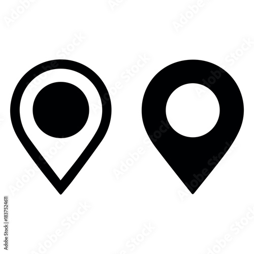 Location pin icon vector set gps map pointer marker symbol navigation sign destination place position 100