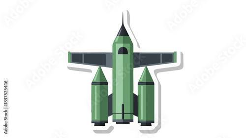 Green Stealth Fighter Jet With Wings And Missiles Ready For Combat In A Dark Sky A Modern Military Aircraft Design With Sharp Angles And Aerodynamic Features