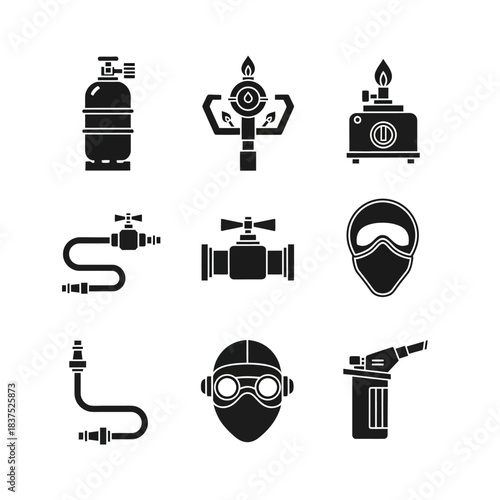 Plumbing Pipe and Tool Icons
