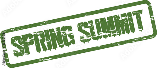 Spring Summit green rubber stamp for seasonal corporate event branding and invitations