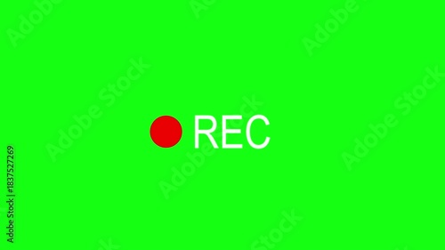 Video camera rec screen animation on a green screen background in 4k. for video editing, cinematic overlays, Vertical Replay Overlay. 4K Video 
