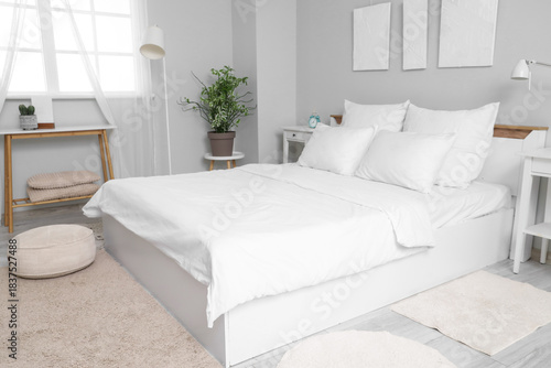 Interior of room with white...