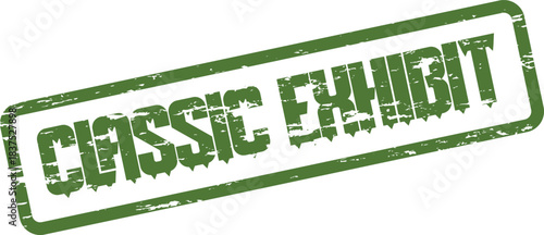Classic Exhibit Event Stamp Announcing Engaging Displays and Timeless Collections