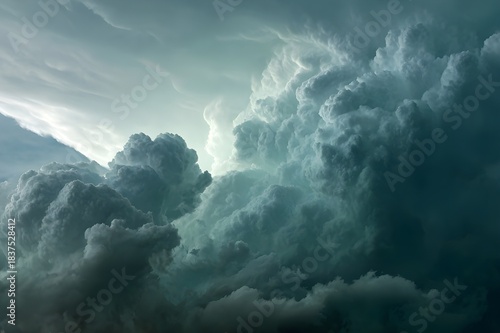 Wallpaper Mural Wall of Storm Clouds Creating Vertical Cliff-Like Appearance: Dramatic and Powerful Weather Formation in the Sky Torontodigital.ca