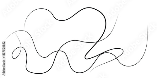 Abstract black wavy lines on a white background creating a tangled pattern.