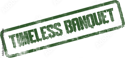 Timeless Banquet green halftone rubber stamp for elegant events and special gatherings