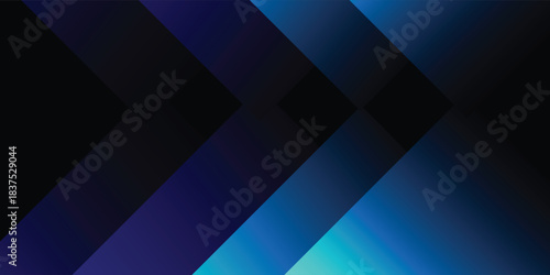 Abstract background with blue and black geometric chevron patterns and gradients.