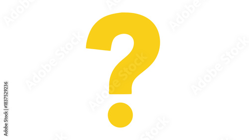 Large Yellow Question Mark Symbol Centered on a Solid Black Background Simple Graphic Illustration