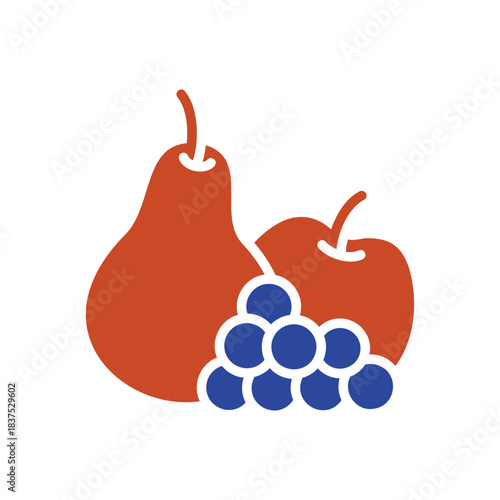Autumn Harvest Fruits Line Art Icon