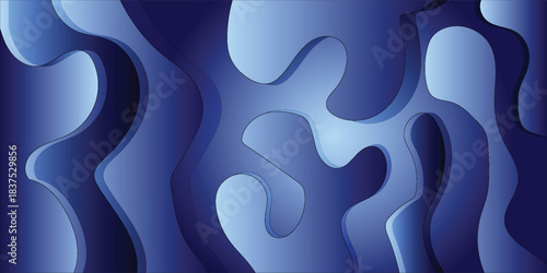 Modern abstract background featuring dynamic blue fluid shapes and smooth gradients creating a sense of depth.