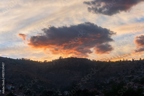 sunset in the mountains