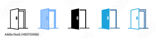 Open Door icon set multiple style collection