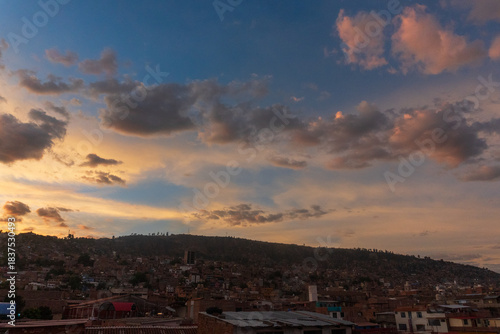 sunset over the city