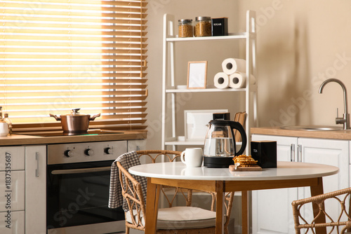 Modern kitchen interior wit...