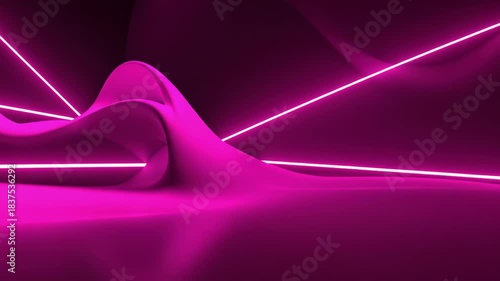 Abstract pink wave with glowing lines in a futuristic design  
