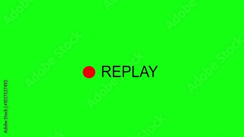 Video camera replay screen animation on a green screen background in 4k. for video editing, cinematic overlays, Vertical Replay Overlay. 4K Video 
