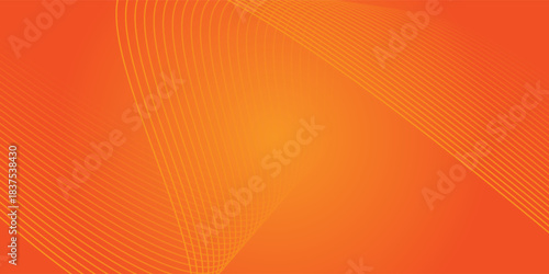 Vector abstract background with dynamic orange waves, lines and particles. vector