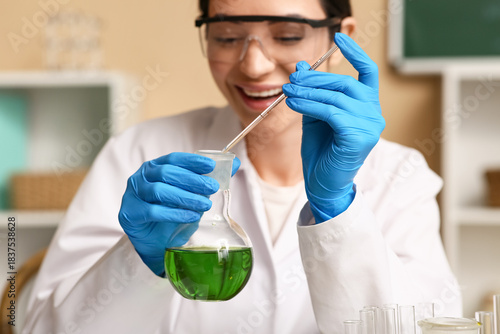 Female inventor conducting ...