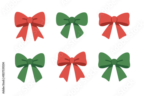 Christmas silhouette icon set. featuring ribbon, bow, ornament, gift, holiday, decoration, festive symbols