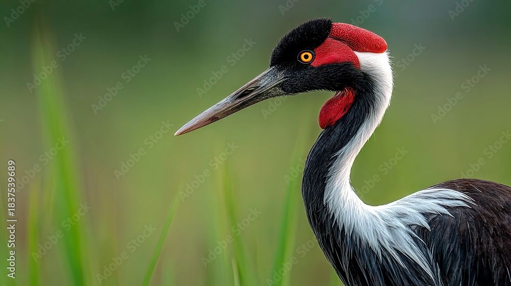 Naklejka premium Fathor standing tall with green grass background