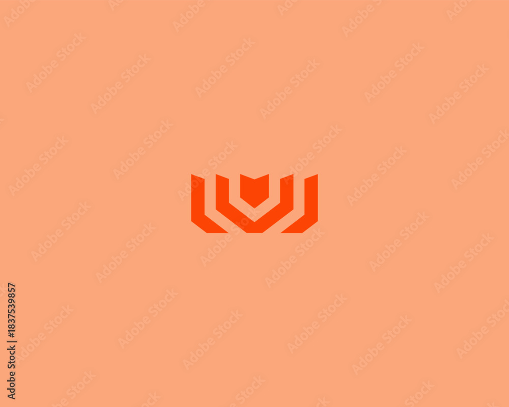 Fototapeta premium Abstract bud flower logo from geometric shapes. Premium beauty salon cosmetics spa vector logotype