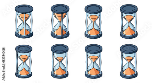 Hourglasses set with transparent background