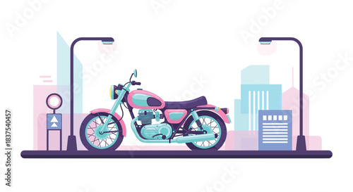 Stylish motorcycle parked on a city street ready for adventure and exploration.