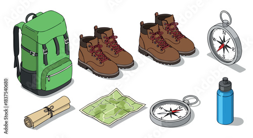 Hiking gear and equipment for outdoor adventure
