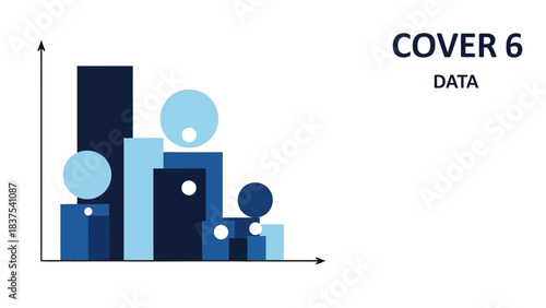 A modern abstract bar chart with circles representing data visualization and analytics for business reports.