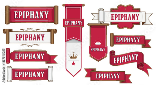 Epiphany word banners and ribbons collection
