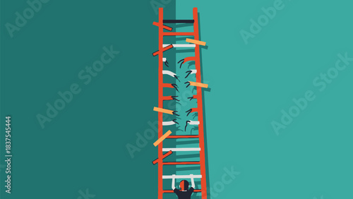 Navigating Broken Systems: A Visual Metaphor for Obstacles and Inequity