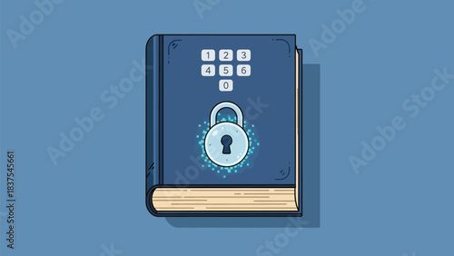 Digital Safeguard: A Book Protected by a Lock Illustrating Access Control