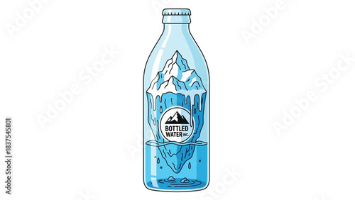 Melting Iceberg Encapsulated in a Bottle: A Climate Change Statement