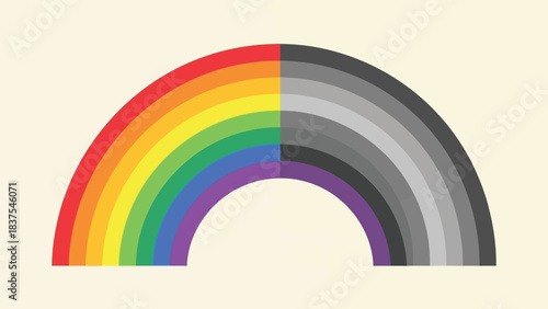 Rainbow fades to grayscale,symbolizing fading inclusion and diversity representation